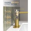 imageFORIOUS Gold Bathroom Faucet 1 Hole Single Hole Brushed Gold Bathroom Faucet Single Handle with 12 GPM WaterSaving Aerator Pop Up Drain and Hose Modern Restroom Sink Tap with Deck Plate VanityBrushed Gold