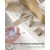 imageFORIOUS 2 Pack Gold Bathroom Faucet 3 Hole Square 2 Handle 8 in Widespread Brushed Gold Bathroom Sink Faucet 3 Hole with Metal Drain 24 CUPC Supply Lines and Spare AeratorChrome
