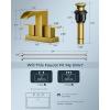 imageFORIOUS 2 Pack Square Brushed Gold Bathroom Faucets 3 Hole Waterfall 8 Inch Widespread Bathroom Sink Faucet with Metal Popup Drain and Supply Lines Two Handles for Vanity Lavatory RestroomBrushed Gold 2