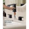 imageFORIOUS Brushed Gold Bathroom Sink Faucets 3 Hole Widespread 2 Handles Bathroom Faucet with Popup Drain and Flexible Hot and Cold Water Hoses Suitable for Vanity RV Restroom 2 PackBlack and Nickel