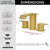 imageFORIOUS Brushed Gold Bathroom Sink Faucets 3 Hole Widespread 2 Handles Bathroom Faucet with Popup Drain and Flexible Hot and Cold Water Hoses Suitable for Vanity RV Restroom 2 PackBrushed Gold x2