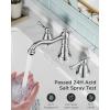 imageFORIOUS Brushed Nickel Bathroom Sink Faucet 3 Holes 2 Handle Widepsread Antique Faucet for Bathroom Sink with PopUp Drain and Water Supplies for Commercial Vanity Lavatory Restroom FarmhouseChrome
