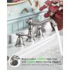 imageFORIOUS Brushed Nickel Bathroom Sink Faucet 3 Holes 2 Handle Widepsread Antique Faucet for Bathroom Sink with PopUp Drain and Water Supplies for Commercial Vanity Lavatory Restroom FarmhouseStainless Steel