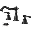 imageFORIOUS Brushed Nickel Bathroom Sink Faucet 3 Holes 2 Handle Widepsread Antique Faucet for Bathroom Sink with PopUp Drain and Water Supplies for Commercial Vanity Lavatory Restroom FarmhouseOil Rubbed Bronze
