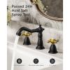 imageFORIOUS Brushed Nickel Bathroom Sink Faucet 3 Holes 2 Handle Widepsread Antique Faucet for Bathroom Sink with PopUp Drain and Water Supplies for Commercial Vanity Lavatory Restroom FarmhouseBlack and Gold