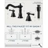 imageFORIOUS Brushed Nickel Bathroom Sink Faucet 3 Holes 2 Handle Widepsread Antique Faucet for Bathroom Sink with PopUp Drain and Water Supplies for Commercial Vanity Lavatory Restroom FarmhouseMatte Black
