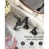 imageFORIOUS Brushed Nickel Bathroom Sink Faucet 3 Holes 2 Handle Widepsread Antique Faucet for Bathroom Sink with PopUp Drain and Water Supplies for Commercial Vanity Lavatory Restroom FarmhouseOil Rubbed Bronze
