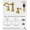imageFORIOUS Brushed Nickel Bathroom Sink Faucet 3 Holes 2 Handle Widepsread Antique Faucet for Bathroom Sink with PopUp Drain and Water Supplies for Commercial Vanity Lavatory Restroom FarmhouseGold