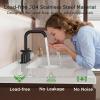 imageFORIOUS Matte Black Bathroom Faucet 3 Hole Widespread 8 Inch Bathroom Sink Faucets TwoHandle with Pop Up Drain and Water Supplies for Vanity Restroom RV Lavatory Sink