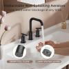 imageFORIOUS Matte Black Bathroom Faucet 3 Hole Widespread 8 Inch Bathroom Sink Faucets TwoHandle with Pop Up Drain and Water Supplies for Vanity Restroom RV Lavatory Sink