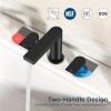 imageFORIOUS Matte Black Bathroom Faucets 3 Hole 8 Inch Widespread Bathroom Sink Faucet with Popup Drain and cUPC Supply Lines for Basin Vanity Laundry Room and RestroomMatte Black