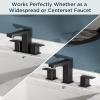 imageFORIOUS Matte Black Bathroom Faucets 3 Hole 8 Inch Widespread Bathroom Sink Faucet with Popup Drain and cUPC Supply Lines for Basin Vanity Laundry Room and RestroomMatte Black