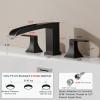 imageFORIOUS Waterfall Black Bathtub Faucet Set 3 Hole 2 Handle Deck Mount Roman Tub Faucet Widespread with PreInstalled Water Hose for Garden BathtubMatte Black