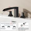 imageFORIOUS Waterfall Black Bathtub Faucet Set 3 Hole 2 Handle Deck Mount Roman Tub Faucet Widespread with PreInstalled Water Hose for Garden BathtubOil Rubbed Bronze
