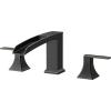imageFORIOUS Waterfall Black Bathtub Faucet Set 3 Hole 2 Handle Deck Mount Roman Tub Faucet Widespread with PreInstalled Water Hose for Garden BathtubOil Rubbed Bronze