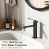 imageFORIOUS Black Bathroom Vessel Sink Faucet One Hole with Pop up Drain and 24 Inch CUPC Supply Hose Waterfall Single Handle Matte Black Bathroom Faucet 1 Hole RV Tall Basin Sink TapMatte Black