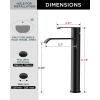 imageFORIOUS Black Bathroom Vessel Sink Faucet One Hole with Pop up Drain and 24 Inch CUPC Supply Hose Waterfall Single Handle Matte Black Bathroom Faucet 1 Hole RV Tall Basin Sink TapMatte Black