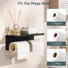 imageFORIOUS Double Toilet Paper Holder with Shelf Wall Mount Tissue Roll Holder for Bathroom 304 Stainless Steel Commercial Toilet Tissue Dispensers with Phone Shelf 1 Oil Rubbed BronzeMatte Black  Brushed Gold