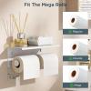 imageFORIOUS Double Toilet Paper Holder with Shelf Wall Mount Tissue Roll Holder for Bathroom 304 Stainless Steel Commercial Toilet Tissue Dispensers with Phone Shelf 1 Oil Rubbed BronzeWhite