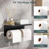imageFORIOUS Double Toilet Paper Holder with Shelf Wall Mount Tissue Roll Holder for Bathroom 304 Stainless Steel Commercial Toilet Tissue Dispensers with Phone Shelf 1 Oil Rubbed BronzeMatte Black  Stainless Steel