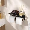 imageFORIOUS Double Toilet Paper Holder with Shelf Wall Mount Tissue Roll Holder for Bathroom 304 Stainless Steel Commercial Toilet Tissue Dispensers with Phone Shelf 1 Oil Rubbed BronzeOil Rubbed Bronze