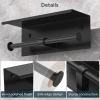 imageFORIOUS Double Toilet Paper Holder with Shelf Wall Mount Tissue Roll Holder for Bathroom 304 Stainless Steel Commercial Toilet Tissue Dispensers with Phone Shelf 1 Oil Rubbed BronzeMatte Black
