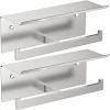 imageFORIOUS Toilet Paper Holder with Shelf 304 Stainless Steel Wall Mount Commercial Toilet Paper Dispenser Double Tissue Roll Holder for Bathroom 2 Pack Brushed NickelStainless Steel