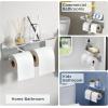 imageFORIOUS Toilet Paper Holder with Shelf 304 Stainless Steel Wall Mount Commercial Toilet Paper Dispenser Double Tissue Roll Holder for Bathroom 2 Pack Brushed NickelStainless Steel