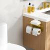 imageFORIOUS Toilet Paper Holder with Shelf 304 Stainless Steel Wall Mount Commercial Toilet Paper Dispenser Double Tissue Roll Holder for Bathroom 2 Pack Brushed NickelBrushed Gold