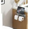 imageFORIOUS Toilet Paper Holder with Shelf 304 Stainless Steel Wall Mount Commercial Toilet Paper Dispenser Double Tissue Roll Holder for Bathroom 2 Pack Brushed NickelStainless Steel