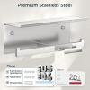 imageFORIOUS Toilet Paper Holder with Shelf 304 Stainless Steel Wall Mount Commercial Toilet Paper Dispenser Double Tissue Roll Holder for Bathroom 2 Pack Brushed NickelStainless Steel