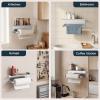 imageFORIOUS Paper Towel Holder with Shelf SUS304 Stainless Steel Paper Towel Holder with Storage Spice Shelf Heavy Duty Wall Mount Screw Paper Roll Organizer for Kitchen Bathroom RV and Shop SliverSliver