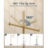 imageFORIOUS Toilet Paper Holder Stand Modern Free Standing Tissue Roll Holder for Bathroom Durable SUS 304 Stainless Steel and Weighted Base Storage for 4 Rolls Matte Black amp Brushed Gold 232 HMatte Black  Brushed Gold