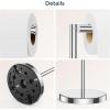 imageFORIOUS Toilet Paper Holder Stand Modern Free Standing Tissue Roll Holder for Bathroom Durable SUS 304 Stainless Steel and Weighted Base Storage for 4 Rolls Matte Black amp Brushed Gold 232 HChrome