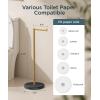 imageFORIOUS Toilet Paper Holder Stand Modern Free Standing Tissue Roll Holder for Bathroom Durable SUS 304 Stainless Steel and Weighted Base Storage for 4 Rolls Matte Black amp Brushed Gold 232 HMatte Black  Brushed Gold