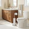 imageFORIOUS Toilet Paper Holder Stand Modern Free Standing Tissue Roll Holder for Bathroom Durable SUS 304 Stainless Steel and Weighted Base Storage for 4 Rolls Matte Black amp Brushed Gold 232 HBrushed Nickel