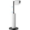 imageFORIOUS Toilet Paper Holder Stand Modern Free Standing Tissue Roll Holder for Bathroom Durable SUS 304 Stainless Steel and Weighted Base Storage for 4 Rolls Matte Black amp Brushed Gold 232 HMatte Black