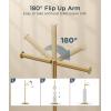 imageFORIOUS Toilet Paper Holder Stand Modern Free Standing Tissue Roll Holder for Bathroom Durable SUS 304 Stainless Steel and Weighted Base Storage for 4 Rolls Matte Black amp Brushed Gold 232 HBrushed Gold