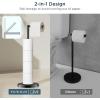 imageFORIOUS Toilet Paper Holder Stand Modern Free Standing Tissue Roll Holder for Bathroom Durable SUS 304 Stainless Steel and Weighted Base Storage for 4 Rolls Matte Black amp Brushed Gold 232 HOil Rubbed Bronze