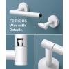 imageFORIOUS Toilet Paper Holder Wall Mount Stainless Steel Rustproof Double Post Pivoting Tissue Roll Holder for Bathroom Commercial Toilet Paper Dispenser Oil Rubbed BronzeWhite