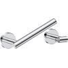 imageFORIOUS Toilet Paper Holder Wall Mount Stainless Steel Rustproof Double Post Pivoting Tissue Roll Holder for Bathroom Commercial Toilet Paper Dispenser Oil Rubbed BronzeChrome