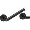 imageFORIOUS Toilet Paper Holder Wall Mount Stainless Steel Rustproof Double Post Pivoting Tissue Roll Holder for Bathroom Commercial Toilet Paper Dispenser Oil Rubbed BronzeMatte Black