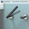 imageFORIOUS Toilet Paper Holder Wall Mount Stainless Steel Rustproof Double Post Pivoting Tissue Roll Holder for Bathroom Commercial Toilet Paper Dispenser Oil Rubbed BronzeMatte Black  Stainless Steel