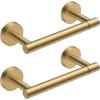 imageFORIOUS Toilet Paper Holder Wall Mount Stainless Steel Rustproof Double Post Pivoting Tissue Roll Holder for Bathroom Commercial Toilet Paper Dispenser Oil Rubbed BronzeBrushed Gold