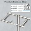 imageFORIOUS Toilet Paper Holder Wall Mount Stainless Steel Rustproof Double Post Pivoting Tissue Roll Holder for Bathroom Commercial Toilet Paper Dispenser Oil Rubbed BronzeStainless Steel