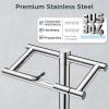 imageFORIOUS Toilet Paper Holder Wall Mount Stainless Steel Rustproof Double Post Pivoting Tissue Roll Holder for Bathroom Commercial Toilet Paper Dispenser Oil Rubbed BronzeChrome