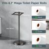 imageFORIOUS Toilet Paper Holder Wall Mount Stainless Steel Rustproof Double Post Pivoting Tissue Roll Holder for Bathroom Commercial Toilet Paper Dispenser Oil Rubbed BronzeOil Rubbed Bronze
