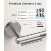 imageFORIOUS Toilet Paper Holder Wall Mount Stainless Steel Rustproof Double Post Pivoting Tissue Roll Holder for Bathroom Commercial Toilet Paper Dispenser Oil Rubbed BronzeStainless Steel
