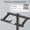 imageFORIOUS Toilet Paper Holder Wall Mount Stainless Steel Rustproof Double Post Pivoting Tissue Roll Holder for Bathroom Commercial Toilet Paper Dispenser Oil Rubbed BronzeOil Rubbed Bronze