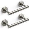 imageFORIOUS Toilet Paper Holder Wall Mount Stainless Steel Rustproof Double Post Pivoting Tissue Roll Holder for Bathroom Commercial Toilet Paper Dispenser Oil Rubbed BronzeStainless Steel